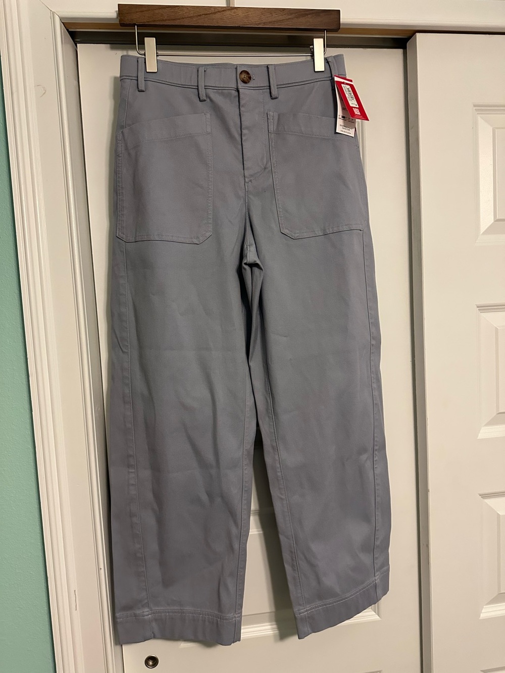 Spanx Utility Barrel Leg Pant Supersmooth Stretch Twill Himalayan Cloud Sz S NEW